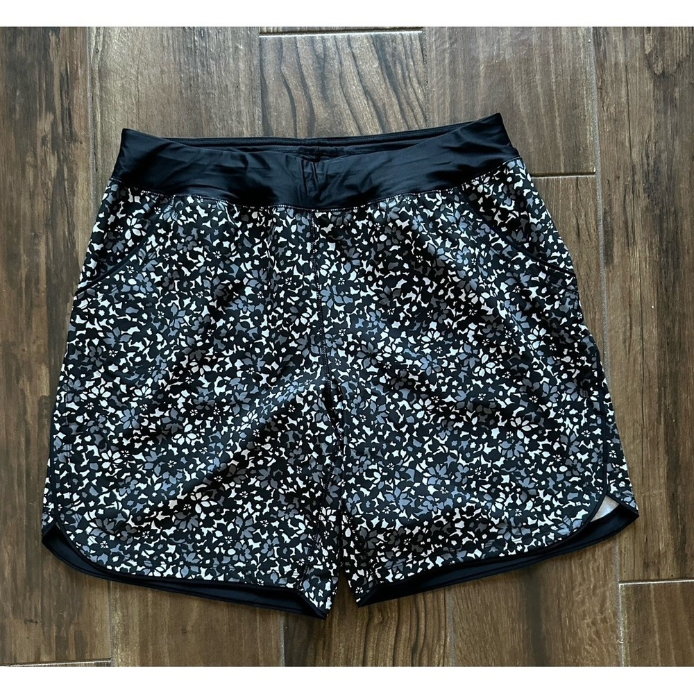 Lands' End Skirt Skort Black Gray Floral Quick Dry Swim Outdoor Women's Size 18W